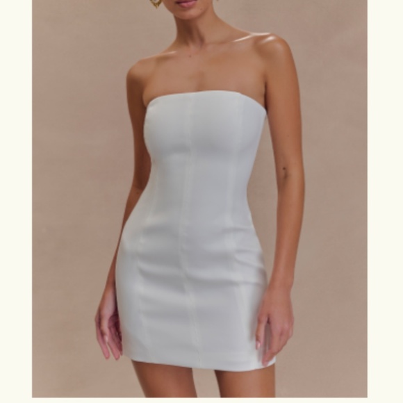 Meshki Maci Crepe Mini White Dress * New* - Picture 1 of 4
